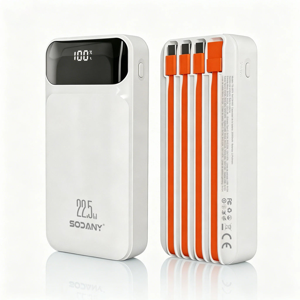 Batería Portátil 20000mAh con Carga Rápida 22.5W
