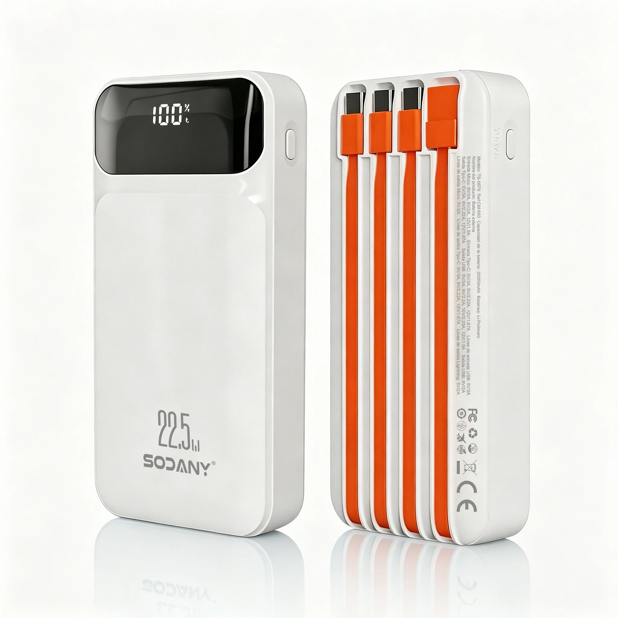 Batería Portátil 20000mAh con Carga Rápida 22.5W