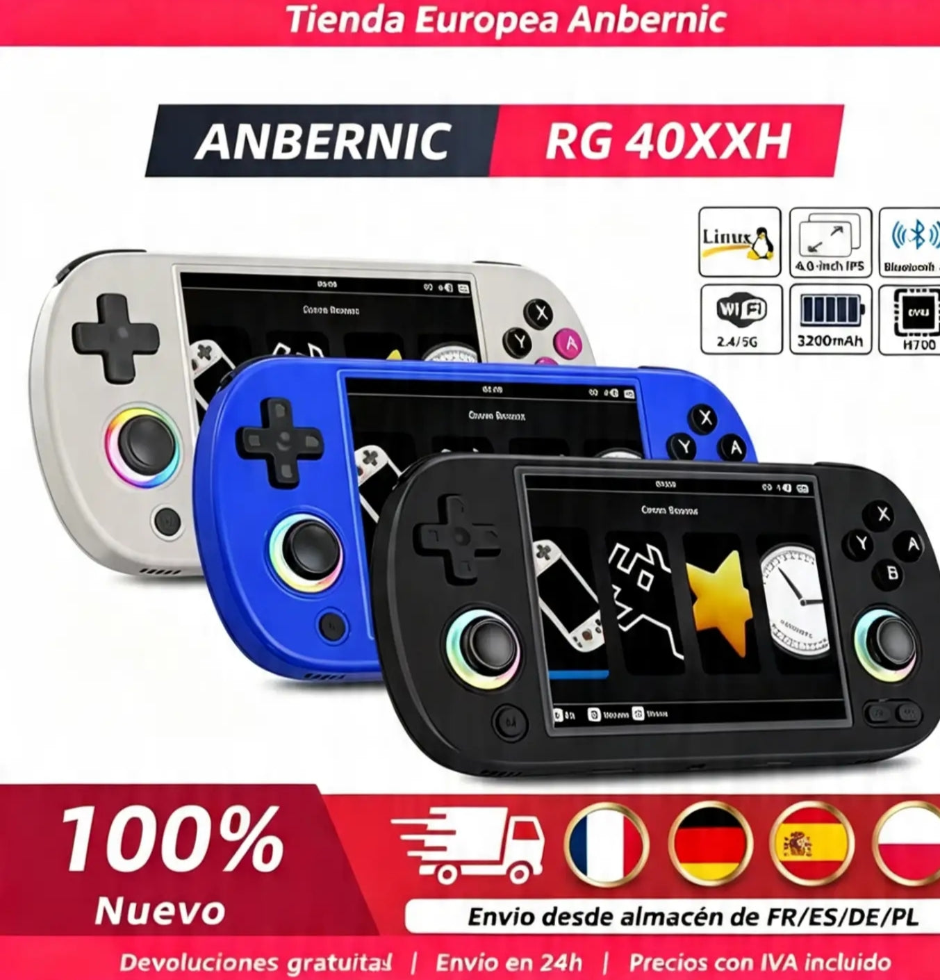Consola Retro Anbernic RG40XX H